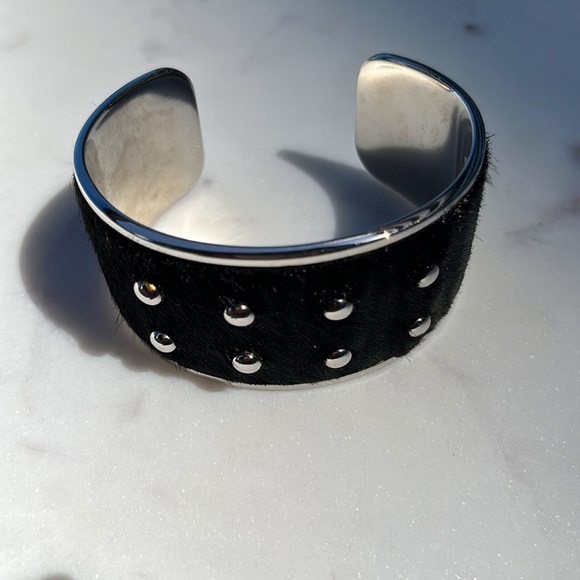 Authentic TOD’S Studded Cuff Bracelet ~ in Black Pony Hair (Calf Hair) - Picture 14 of 14